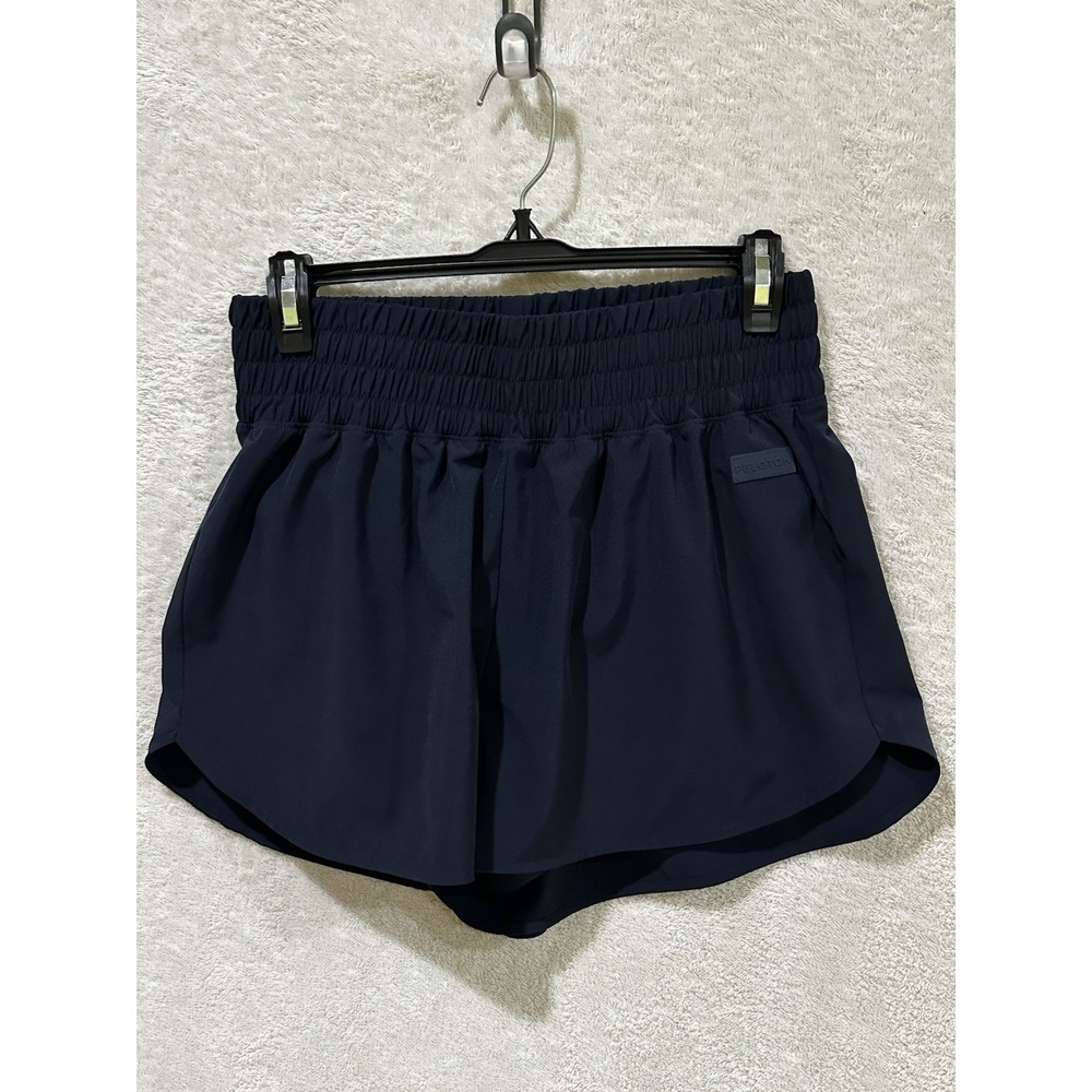 PELOTON Women's Navy Lined Polyester Spandex Gym Running Shorts Size M